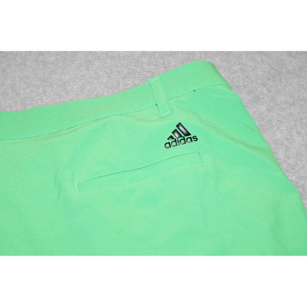 Adidas Golf Shorts Mens 42 Neon Green Performance Stretch Flat 9" Inseam